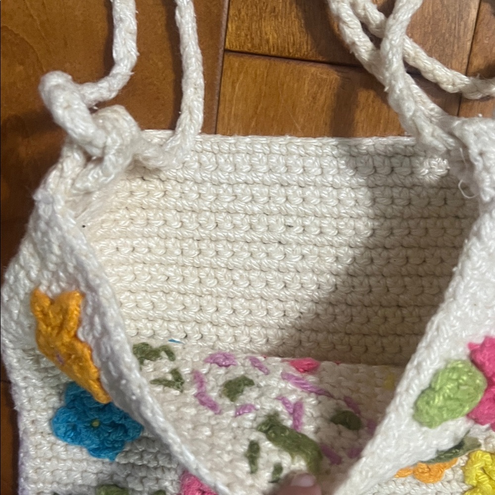 Handmade Floral Crochet Shoulder Bag Purse Boho Indie Multi-Color - Picture 6 of 6